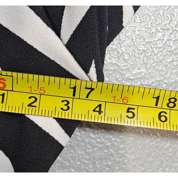 Josie Natori Womens Small Black White Abstract 3/4 Sleeve Dress - Picture 5 of 11